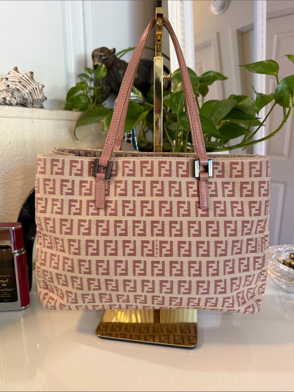 Vintage Fendi Zucchino Small pink Tote bag - Picture 1 of 16